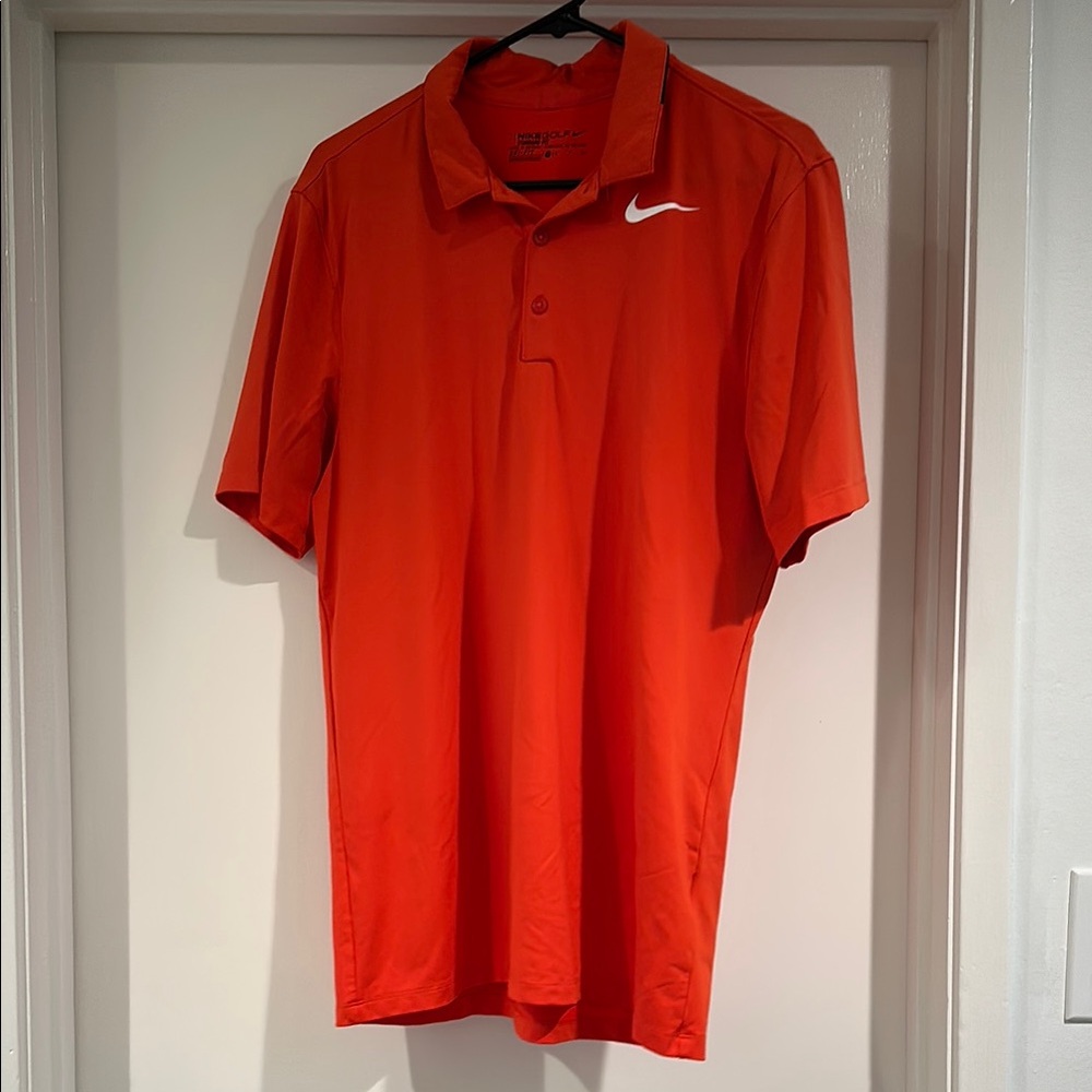 Nike Orange Golf Polo Shirt Moisture-Wicking Performance